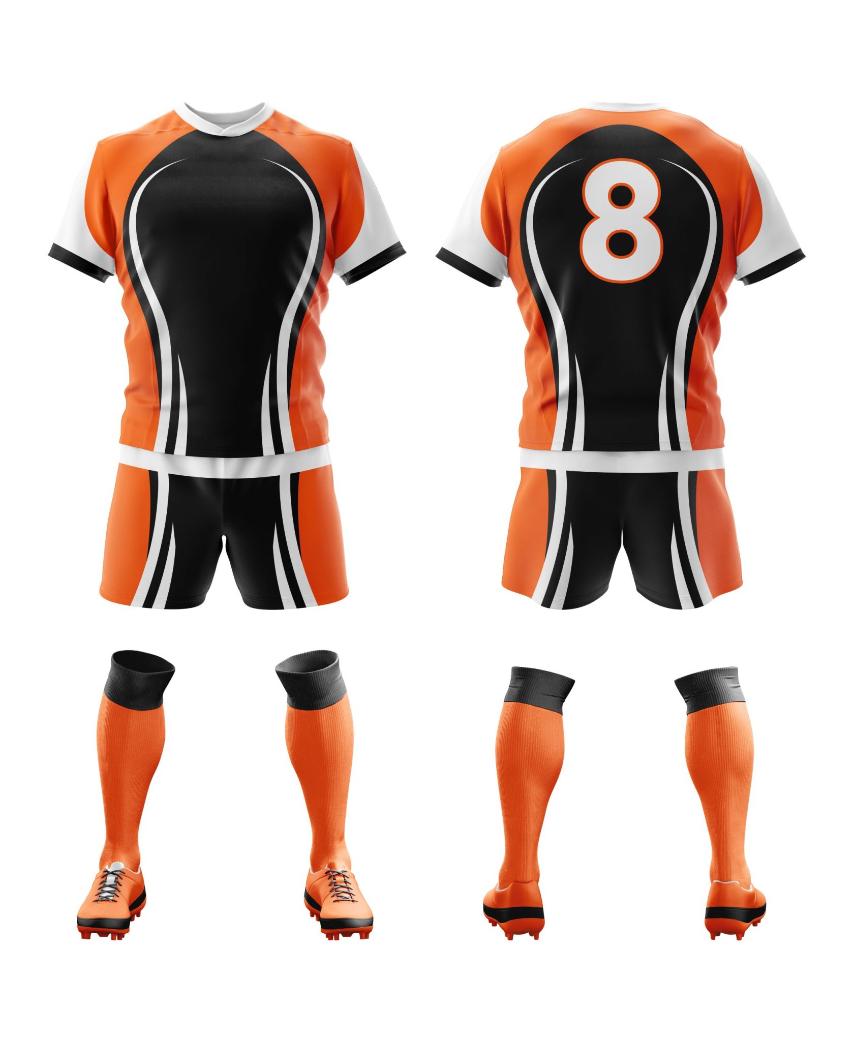 Exclusive Mockups for Branding and Packaging Design Custom Rugby Kit | Jersey, Shorts & Teamwear Set - Image 1