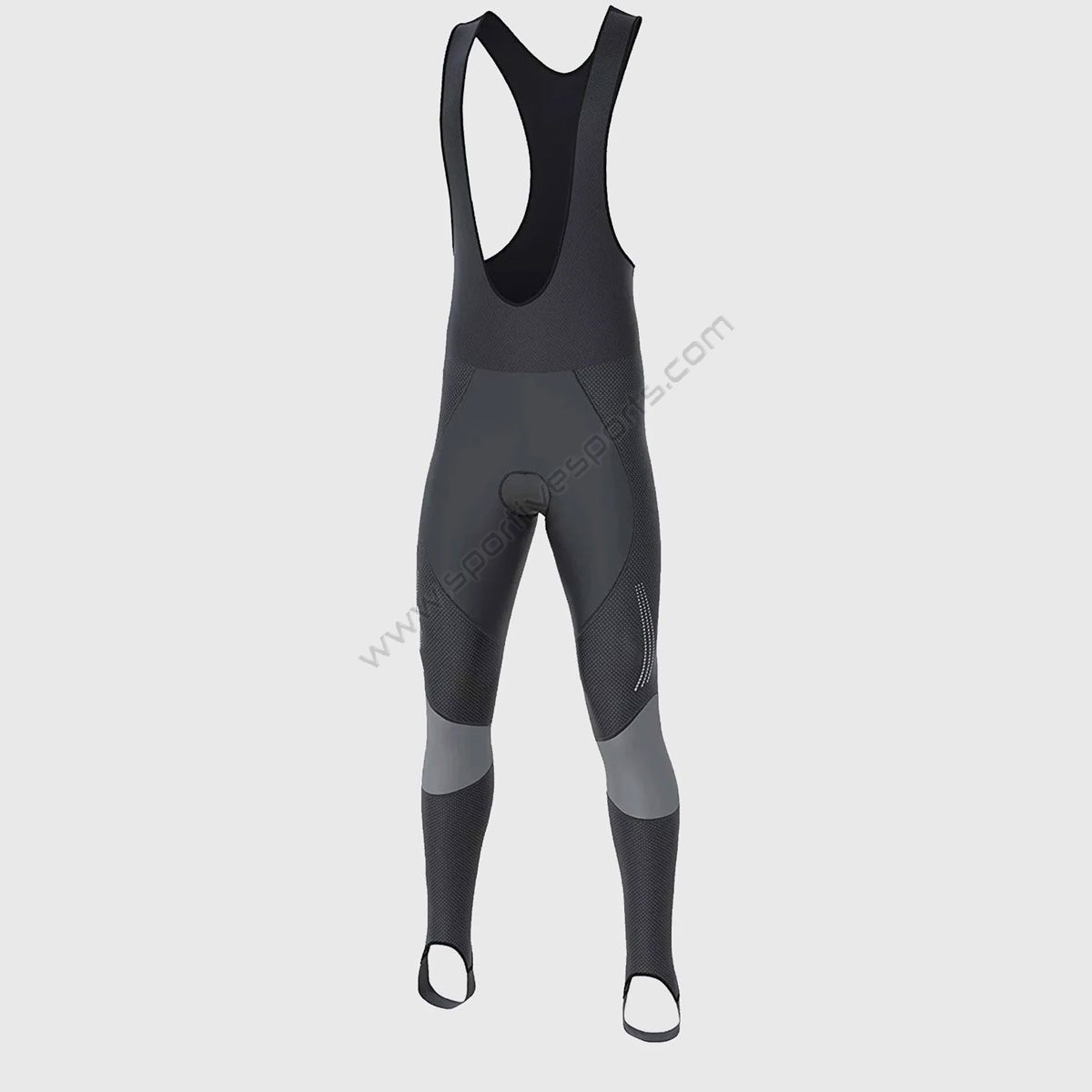 1 Sportivesports Thermodream Men's & Boy's Grey Thermal Padded Cycling Bib Tights - Image 1