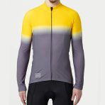 Sportivespor Duo Men's & Boy's Yellow / Grey Thermal Roubaix Long Sleeve Cycling Jersey - Image 2
