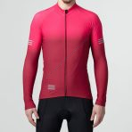 Sportivesports Men's & Boy's Set Duo Thermal Roubaix Long Sleeve Cycling Jersey & Bib Tights - Pink / Maroon - Image 2