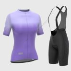 Sportivesports Women's & Girl's Set Duo Purple Short Sleeve Cycling Jersey, Cargo Bib Shorts